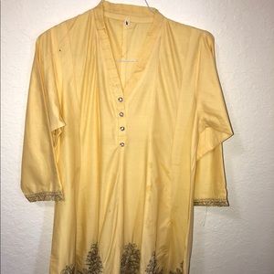 Yellow kameez kurti desi shirt Brand New